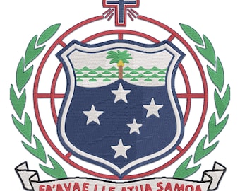 Samoaans schild patch borduurwerk ontwerpen | Digitaal machinebestand | Direct downloaden