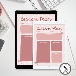 Teacher Lesson Plan Template | Printable Planner | Letter Sized PDF | Modern Dusty Rose Pink | Homeschool or Classroom | INSTANT DOWNLOAD