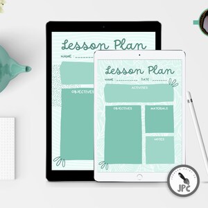 Teacher Lesson Plan Template | Printable Planner | Letter Sized PDF | Modern Teal | Homeschool or Classroom | INSTANT DOWNLOAD