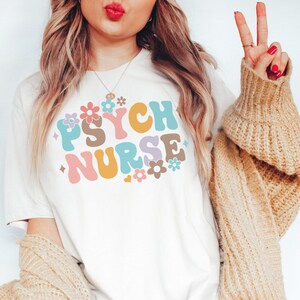 Psych Nurse T-shirt - Graduation Gift for Psychiatric Nurse, Crewneck Women&#39;s tshirt, Mental Health Psychiatry RN Gift Shirts tee
