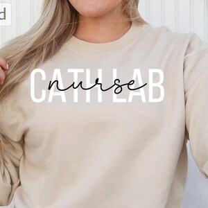 Cath Lab Nurse Sweatshirt Graduation Gift for Cathlab Nurse Crewneck Sweater Womens Unisex Pullover Long Sleeve Shirt