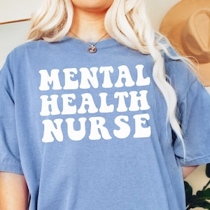 Mental Health Nurse T-shirt Retro Comfort Colors Psych Nurse Tshirt Graduation Gift Psychiatric RN Crewneck Womens Psychiatry RN Shirt tee