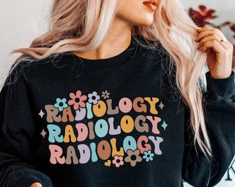 Retro Radiology Sweatshirt Graduation Gift Radiology student Xray Tech Radiologist dept X-ray Tech Crewneck Womens Long Sleeve Pullover