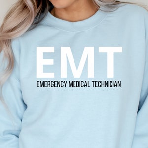 EMT Tech Emergency Medical Technician Sweatshirt, Graduation Gift for EMT Tech Crewneck Womens Unisex Pullover Sweater Shirt Emergency Tech