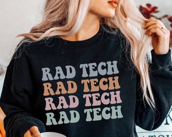 Rad Tech Sweatshirt Xray Tech Radiology Retro Sweater Graduation Gift Radiologic Technologist X-Ray Tech Crewneck Long Sleeve Shirt