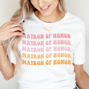 MATRON of Honor T-Shirt for Bachelorette Party and Wedding, Women's Unisex Crewneck Tshirt Gift for MATRON of Honor Bridal Shirt tee