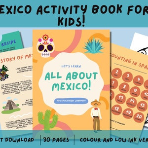 Mexico Activity Book for Children- Downloadable PDF