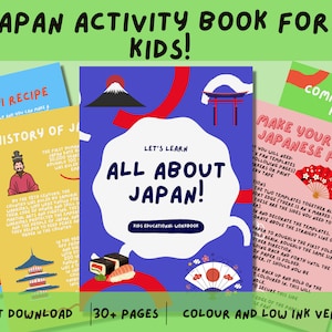 Japan Activity Book for Children- Downloadable PDF