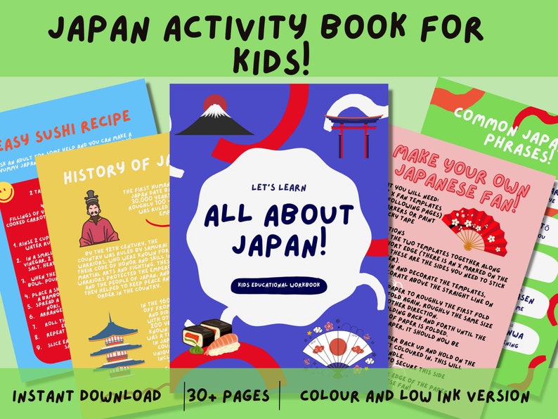 Japan Aktivitätsbuch für Kinder PDF zum Herunterladen Bild 1