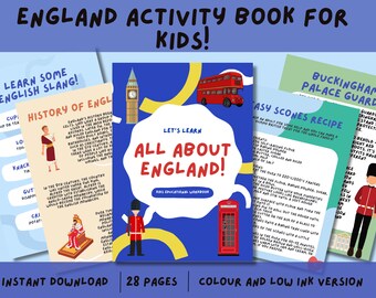 Livro de atividades da Inglaterra para crianças - PDF para download
