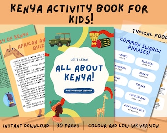 Kenia Afrika Aktivitätsbuch für Kinder - PDF zum Herunterladen