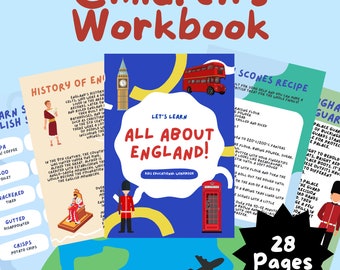 England-Aktivitätsbuch für Kinder – herunterladbares PDF