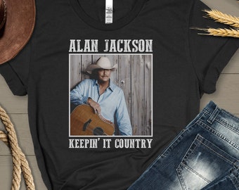 Western Shirt, Alan Retro Jackson Keep in' It Country, Country Music Shirt, Western Girls Gift, Trendy Tee, Retro Cowboy Shirt WS0324770