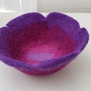 Felted Wool Flower Bowl Storage Catchall Container - CLEARANCE