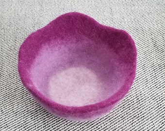 Felted Wool Flower Bowl Storage Catchall Container