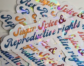Pegatina holográfica sobre derechos reproductivos: Pro elección, el aborto es atención médica