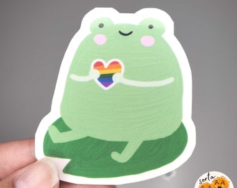 Pegatina de Rana del Orgullo: Calcomanía sutil de vinilo LGBTQ
