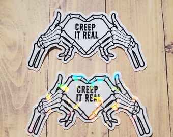 Creep it Real Sticker | Halloween | Skeleton Hands | Spooky Season | Seasonal Stickers |
