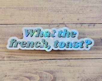 Pegatina de What the French Toast / Anuncio de Orbit, estética de los 90, nostalgia, estilo retro / Portátil, botella de agua, diario, agenda, regalo de los 90