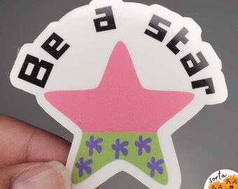 Patricio Estrella, Pegatina de Patricio Estrella, Estrella de mar, Patricio Esponja, Sé una estrella, sé una estrella de mar, Estrella de mar, Merchandising de Fandom, Fondo de bikini,