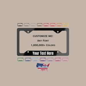 Custom Metal License Plate Frames Personalizable Custom Text Multi-Color Car Accessories