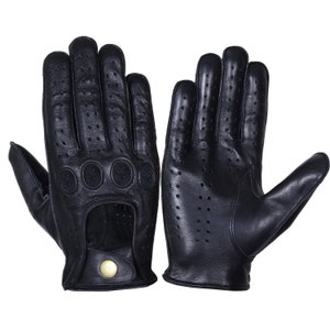 Black Fashion leather gloves,Leather Driving gloves, Mens knuckle gloves, chauffeur gloves, Geniune Leather gloves, Fashion leather gloves