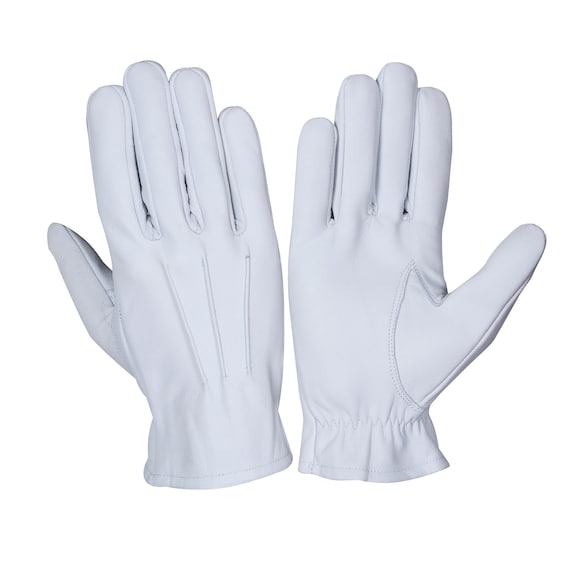 HYDO LEATHER GLOVES ブルー/ホワイト WASPRO - White Leather Gloves, Mens Leather Gloves