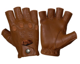 Gants en cuir marron, gants de conduite en cuir, gants pour hommes, gants de chauffeur, gants en cuir véritable, gants de mode