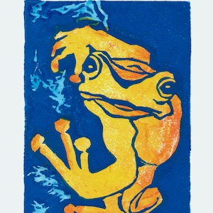 Frog - Original artwork linocut print