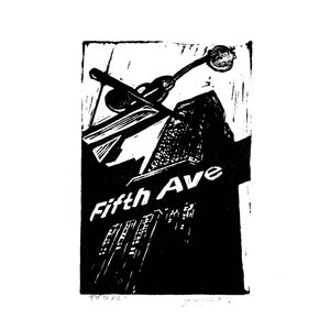 Fifth Ave - Original artwork linocut print