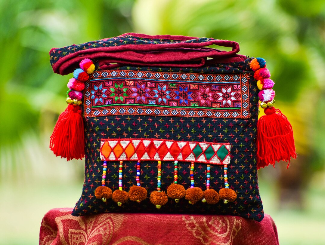 Hmong Crossbody Purse Boho Tapestry Bag Hippie Handbag Thai Etsy