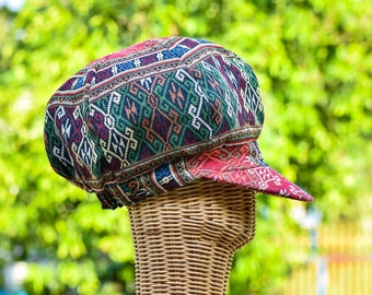 Sombrero para rastas, Sombrero Rasta, Sombrero amante del reggae estilo jamaicano, Sombrero de tela Boho, Sombrero de cubo, Sombrero para cabello largo, Sombrero de festival colorido