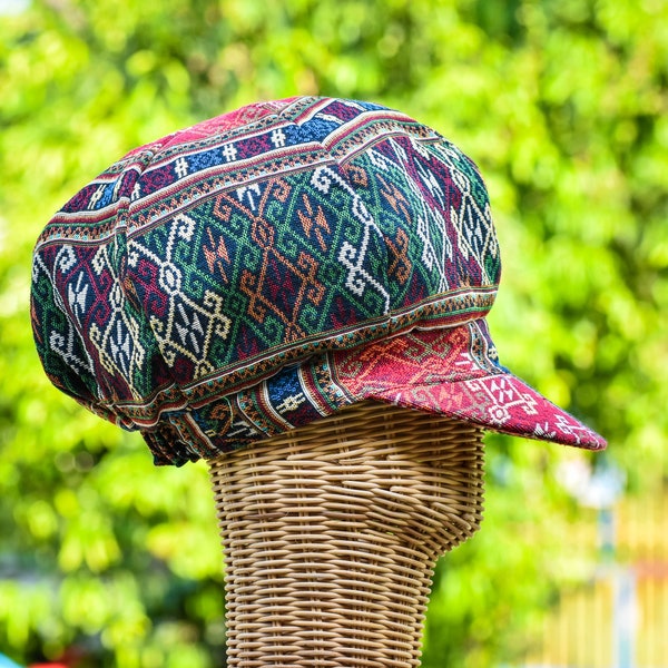 Hat for dreadlocks, Rasta Hat, Jamaican Style Reggae lover Hat, Boho Fabric Hat, Bucket hat, Hat for long hair, Colorful Festival Hat