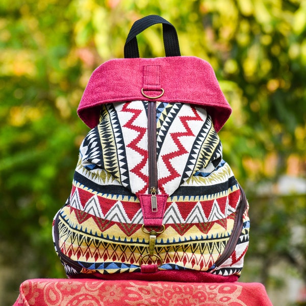 Tribal Backpack, Cotton Backpack, School Backpack, Ethnic Backpack, Travel Rucksack, Holiday Backpack, Hippie Backpack, Tribal Rucksack