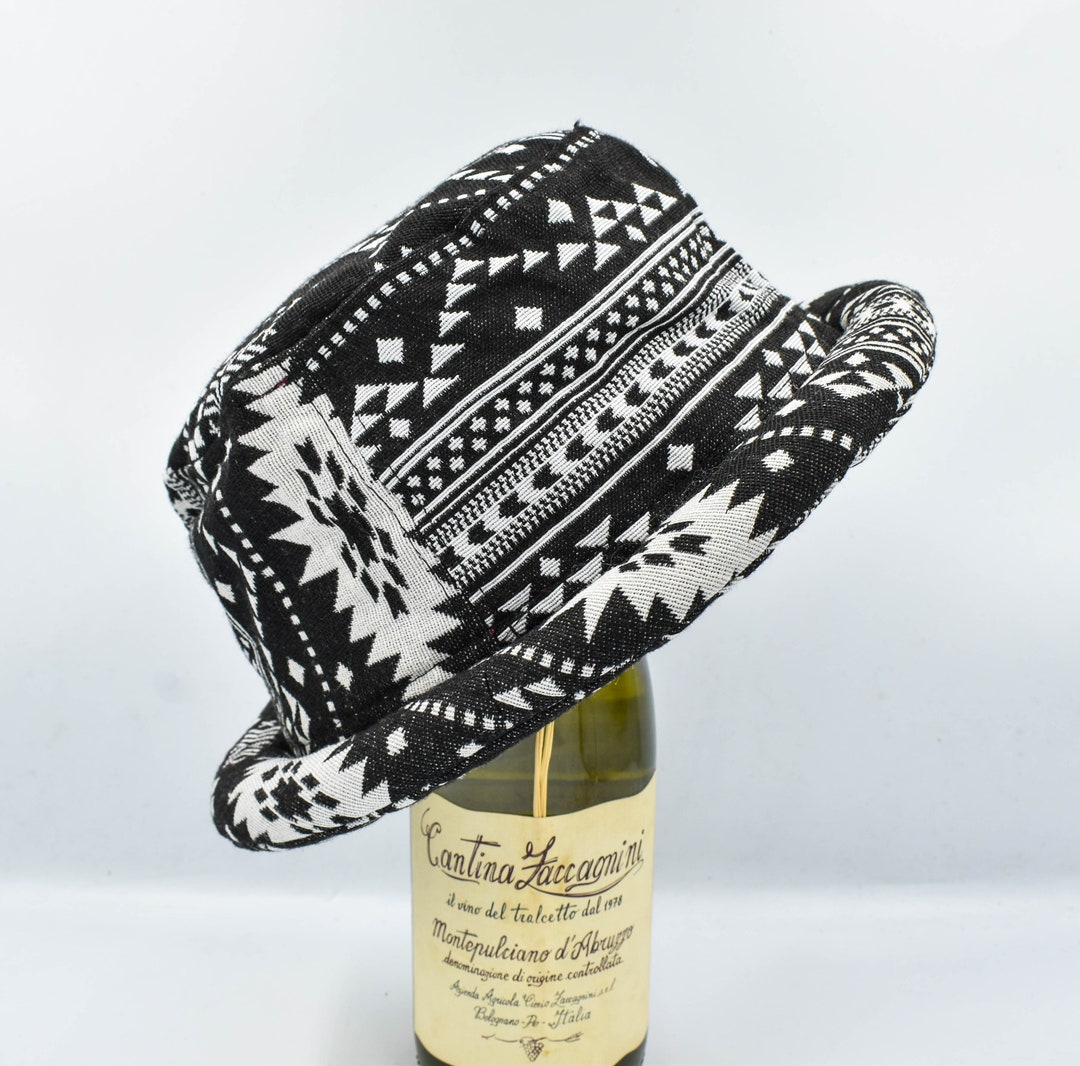 Roll Brim Hippie Hat, Roll Brim, Bucket Hat, Tribal Hat, Festival Hat ...