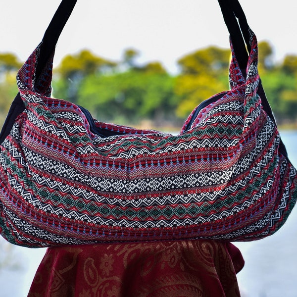 Bolsa de fin de semana, Bolsa Boho, Duffel tribal, Bolsa de lona de algodón, Bolsa grande para pasar la noche, Bolsa de fin de semana para mujer, Bolsa de viaje, Bolsa de gimnasio grande