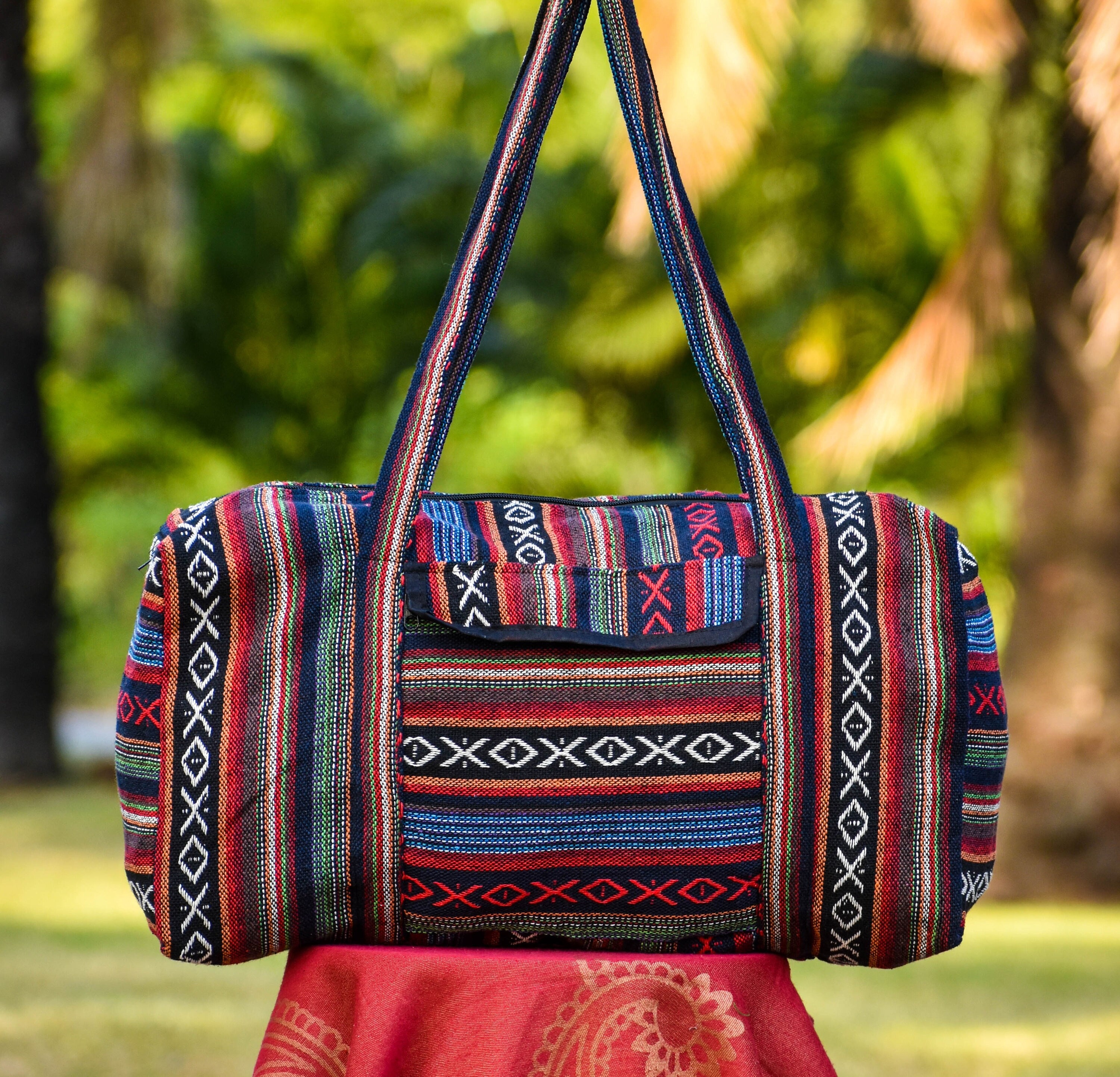 Cream brown Boho Chic Navajo Pattern Weekender Duffle Bag – The Lotus Wave
