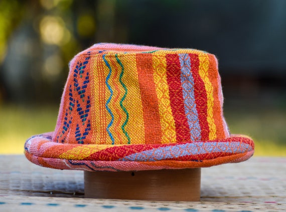 Orange Hipster Hat Tribal Hat Colorful 