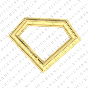 Diamond Shape Charm Connector/18K/14K Solid Gold Elongated Enhancer/Diamond Shape Charm Holder/Diamond Shape Clasp/Diamond charm connector