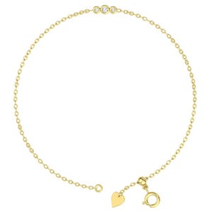 Diamond Bracelet/ Diamond Solitaire Bracelet/Dainty 14k Solid Gold Diamond Bracelet/ Diamonds by the Yard Solitaire/Dangle Diamond Bracelet