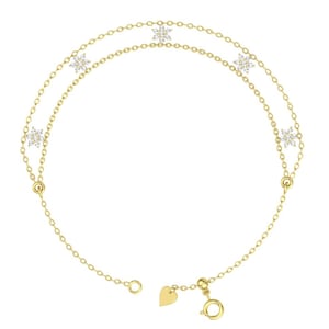 Diamond Bracelet/ Diamond Solitaire Bracelet/Dainty 14k Solid Gold Diamond Bracelet/ Diamonds by the Yard Solitaire/Dangle Diamond Bracelet