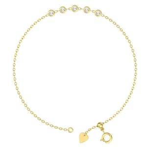 5 Diamant Armband / Diamant Solitär Armband / Zierliches 585er Gold Diamant Armband / Rohdiamant Solitär