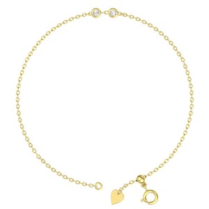 Diamond Bracelet/ Diamond Solitaire Bracelet/Dainty 14k Solid Gold Diamond Bracelet/ Diamonds by the Yard Solitaire/Dangle Diamond Bracelet