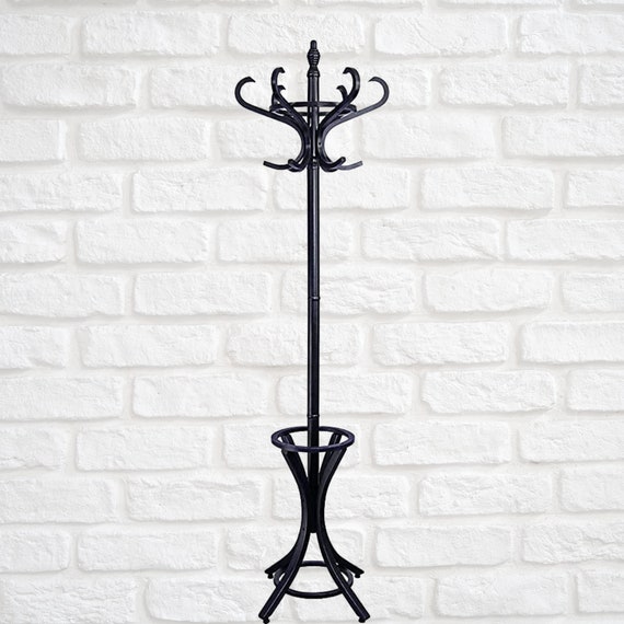 Standing Coat Rack Wood Coat Stand Wood Stand With 12 Hooks Etsy