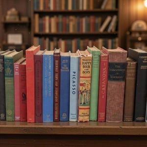 Livres vintage pour décoration d'intérieur, affichage d'un mètre linéaire antique