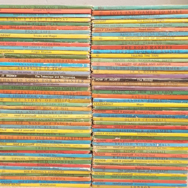 120 Ladybird Books Vintage 1970s 1980s Ideal for Interior Design Decoration