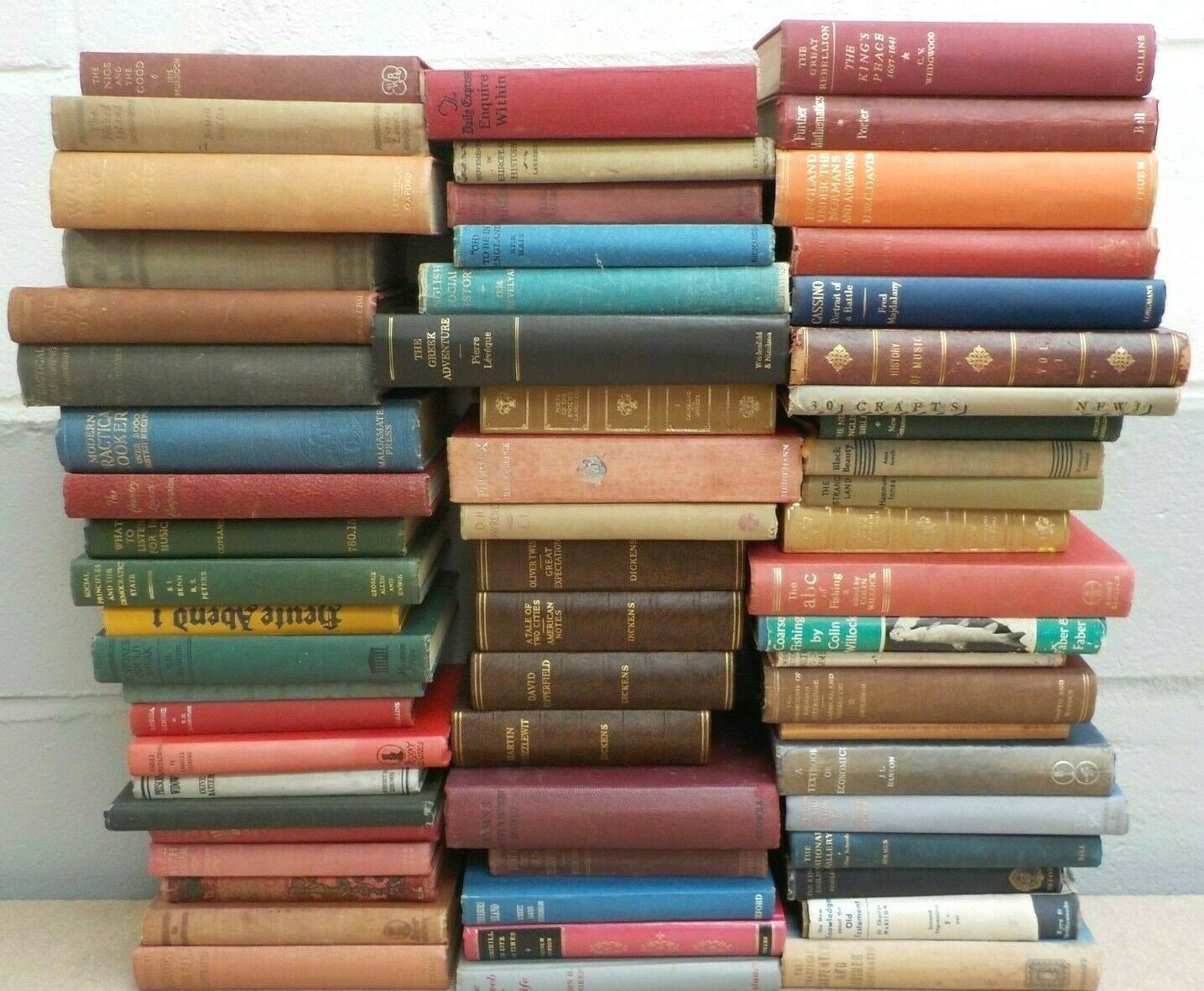 Vintage Books, Set of Mixed Antique Books, Book Scroll, Decorative