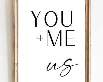 You + Me Bedroom Wall Art: Minimalist Love Sign (Digital Download)