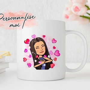 Caneca | Caneca de café Bitmoji personalizada, caneca Emoji personalizada, Snapchat, presentes