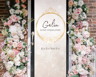 Gelin giriş kapısı süsleme brandası - Lona para puerta de entrada nupcial - Brauttür dekoration Türdeko